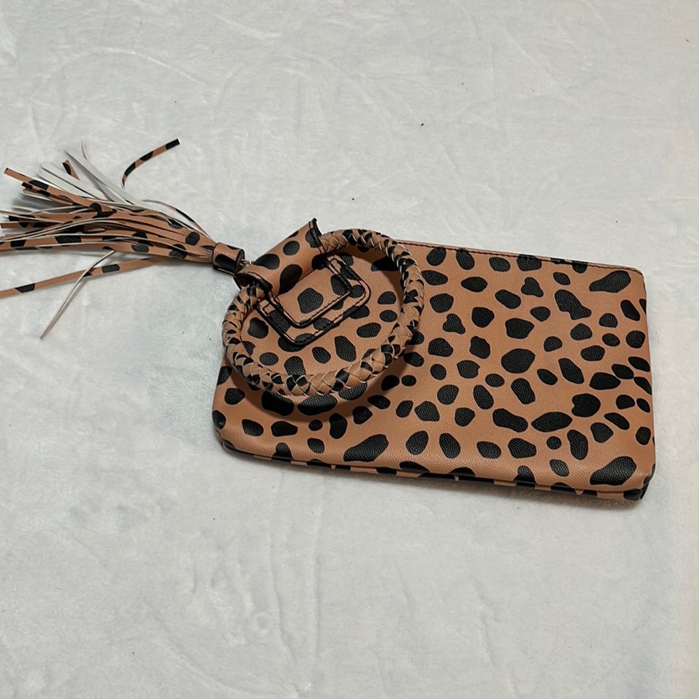 Animal print wristlet